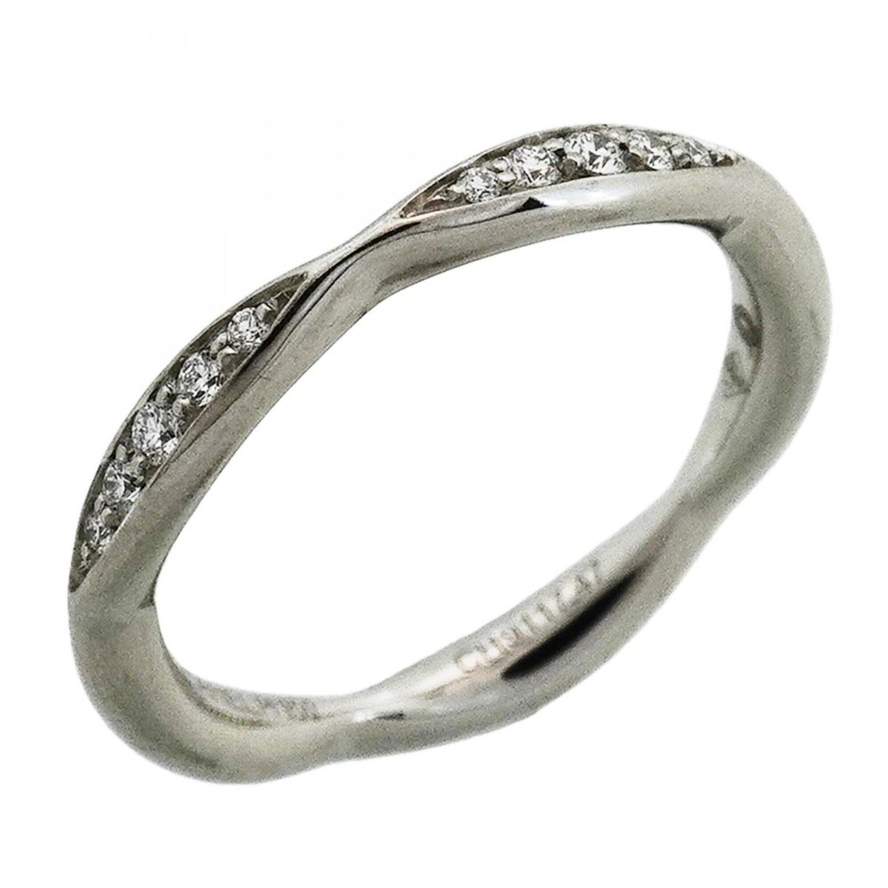 Chanel Camellia Half Eternity Ring, Pt950 Platinum, Diamond, Size 47, Women's